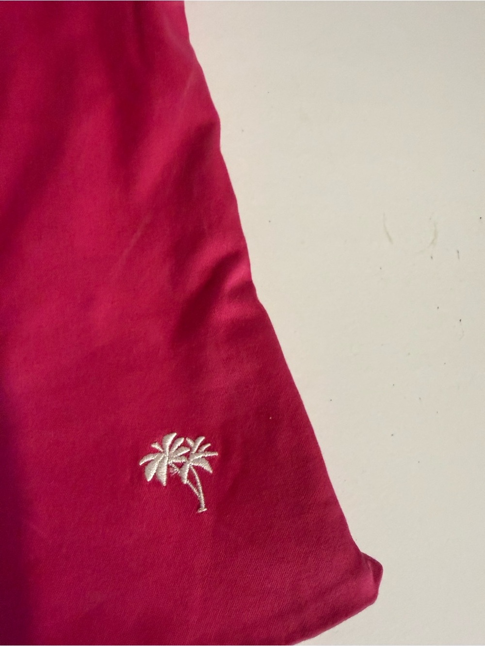 Island Republic fuschia pink halter top with white stitching detailing. Summer - Picture 2 of 8